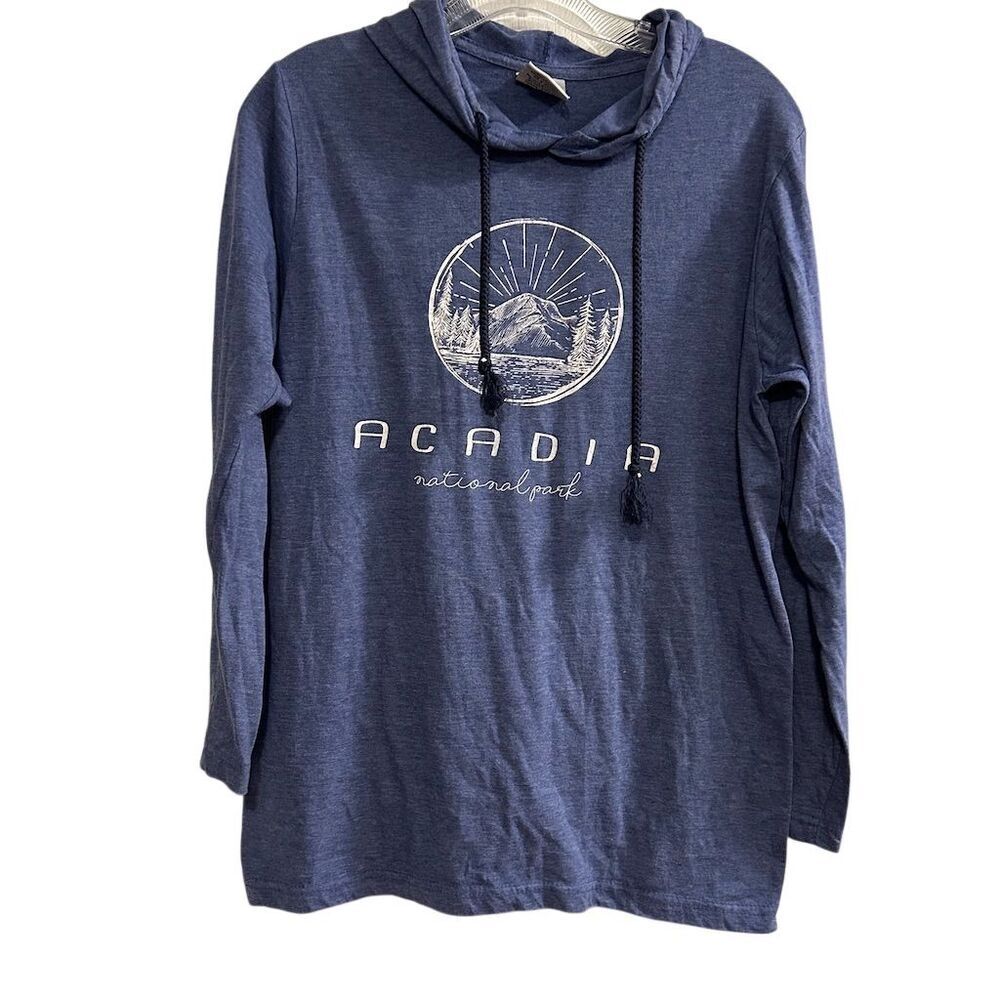 Prairie Mountain Acadia National Park Blue Hoodie M Unisex Pullover